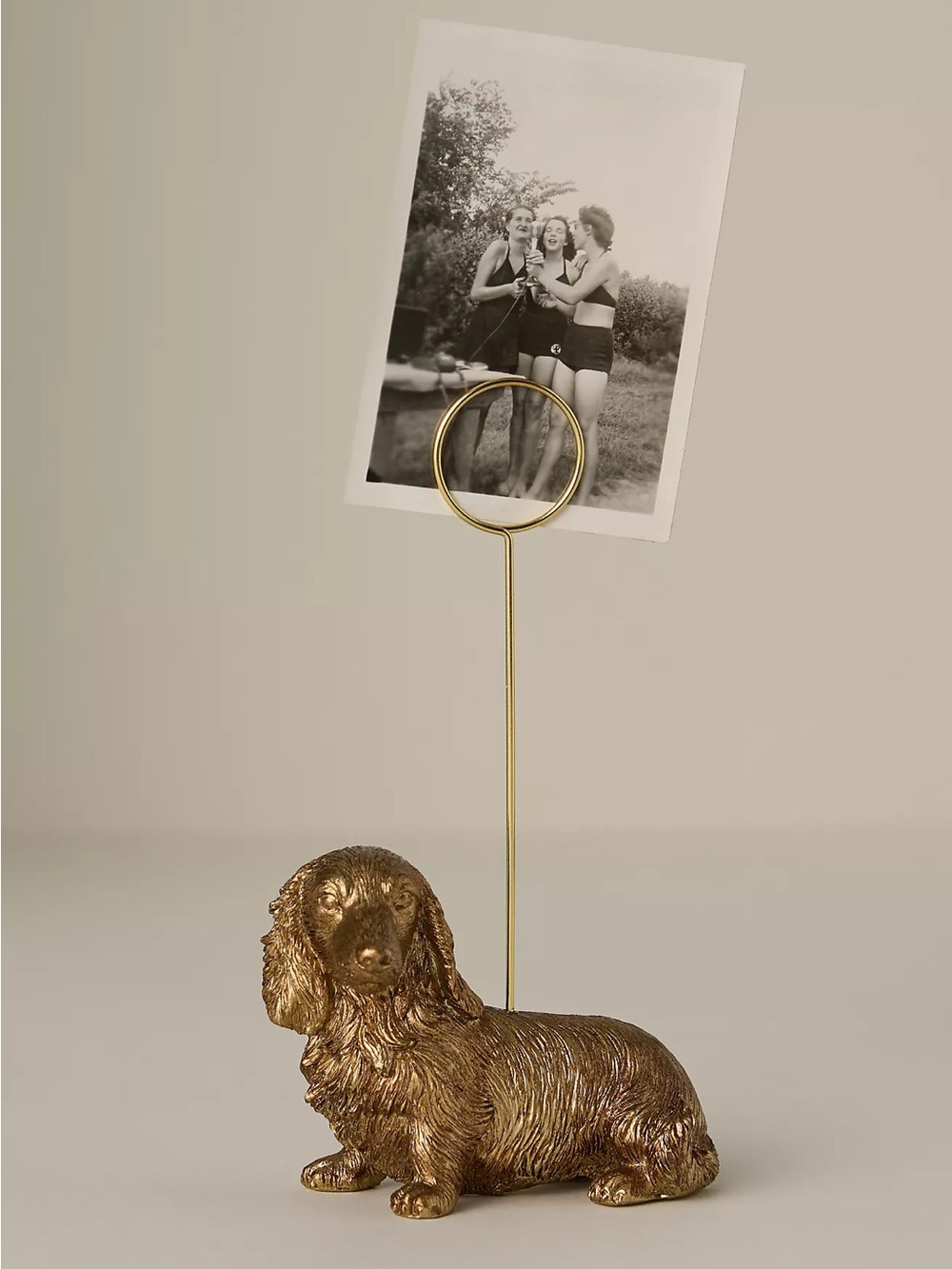 Anthropologie Gold Dachshund Dog Photo Holder - Decorative Home Accent